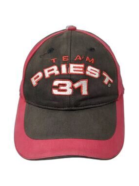 Falcon Team Priest 31 Baseball Cap Black Red OS Embroidered Strapback Hat #31